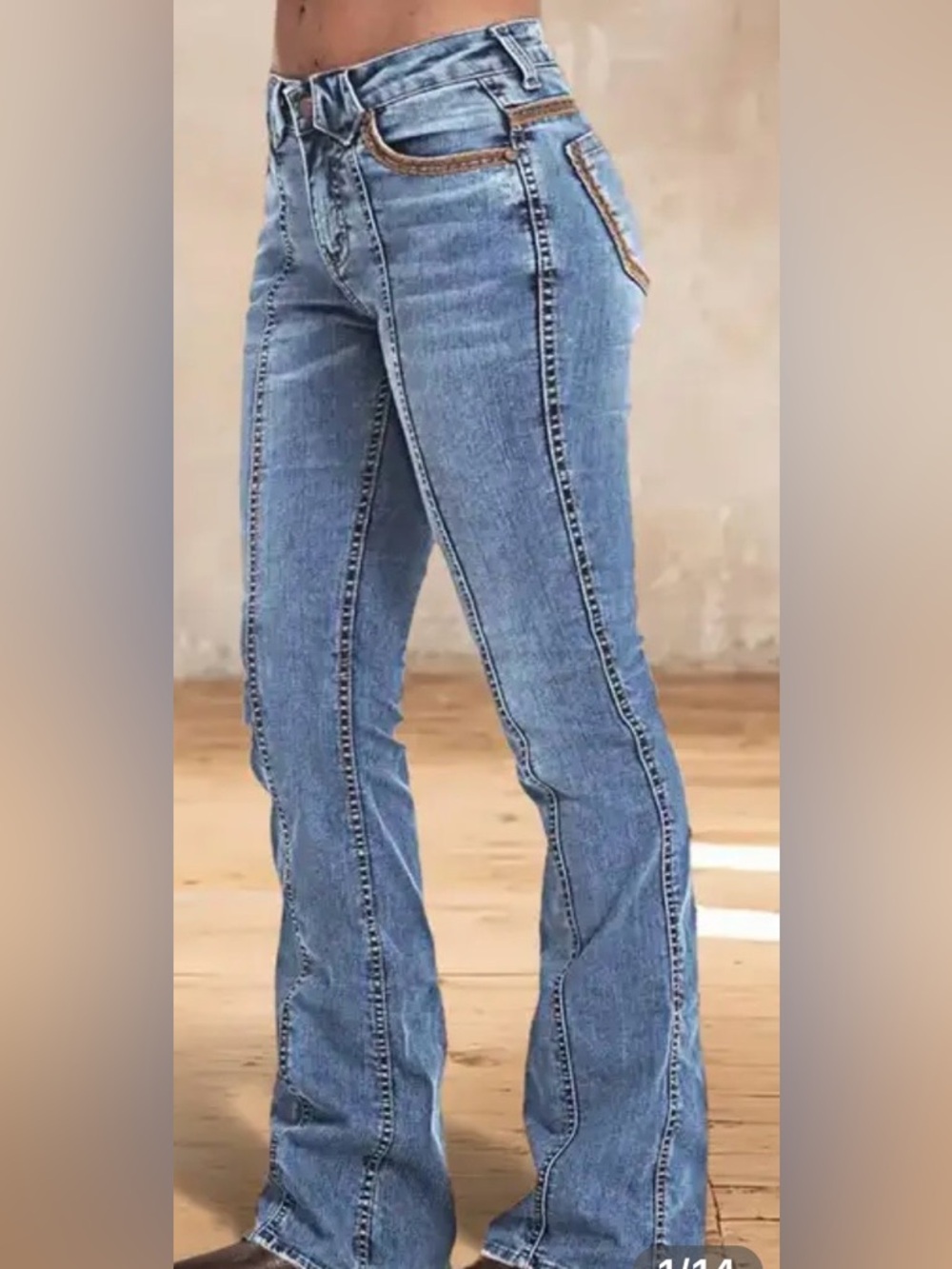 Flamingals Blue Denim Jeans - Classic Wash Medium 30.5” inseam #69171